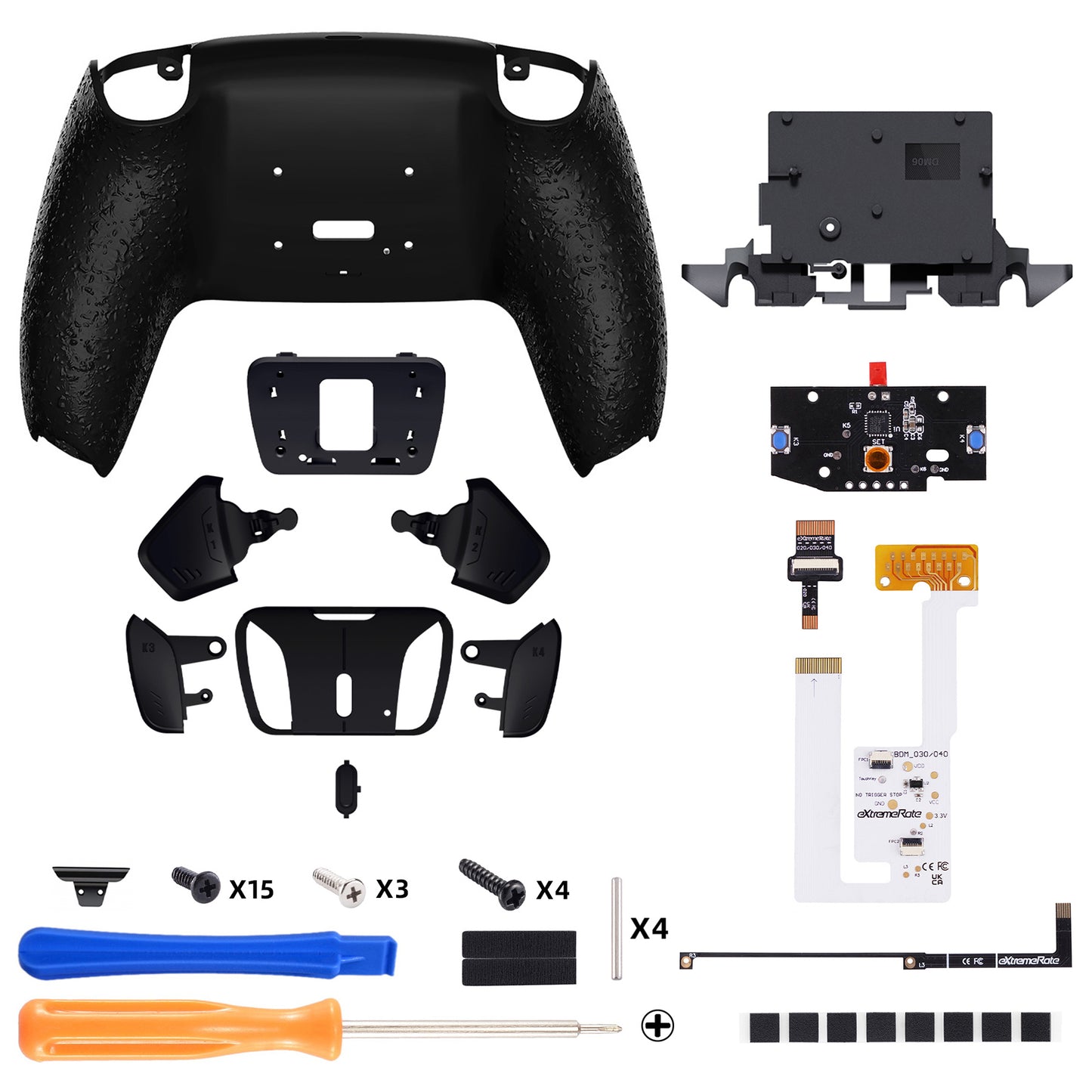 eXtremeRate Remappable RISE4 V4 Remap Kit for PS5 Controller BDM-030/040/050/060 - Textured Black