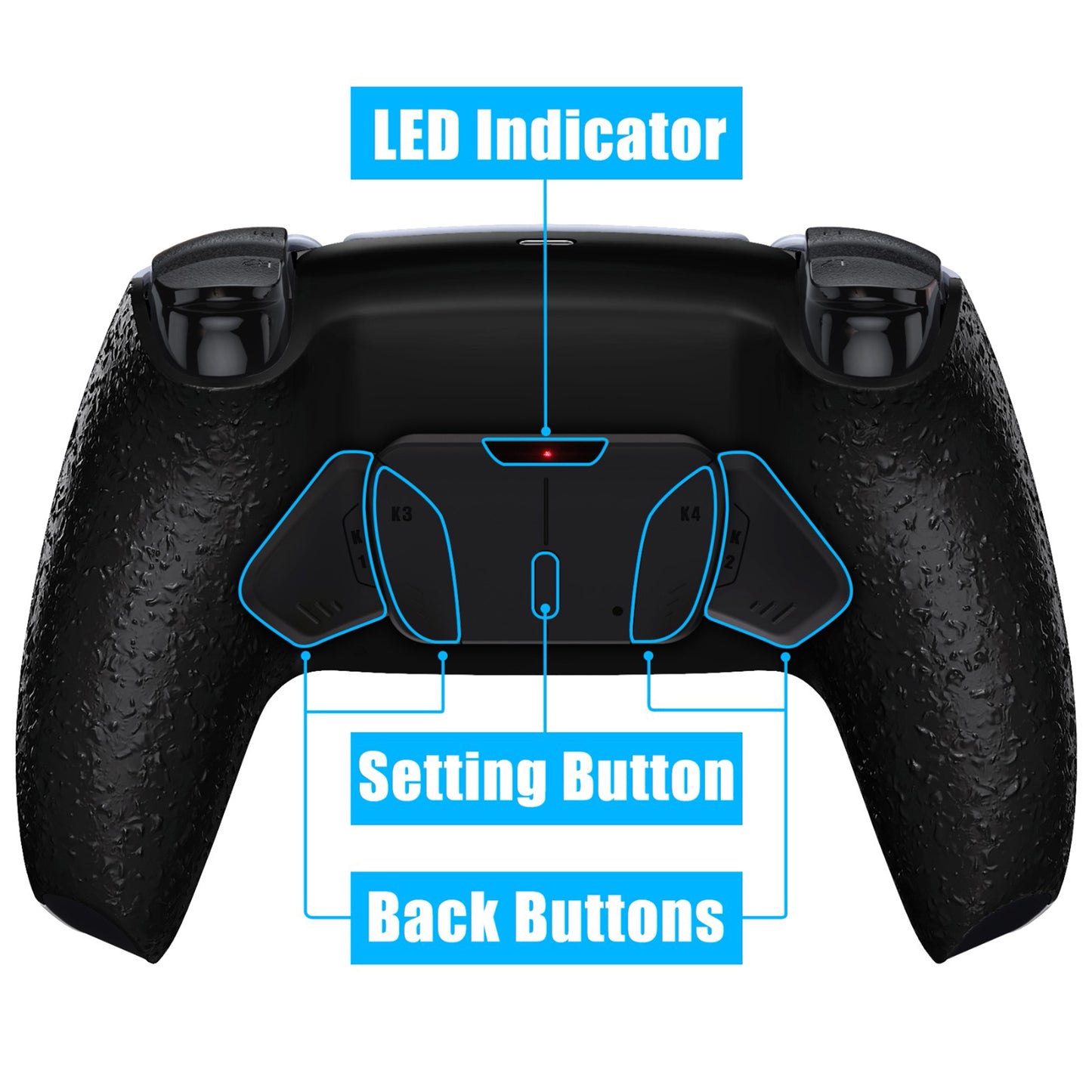 eXtremeRate Remappable RISE4 V4 Remap Kit for PS5 Controller BDM-030/040/050/060 - Textured Black
