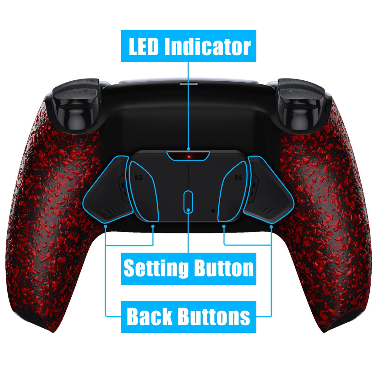 eXtremeRate Remappable RISE4 V4 Remap Kit for PS5 Controller BDM-030/040/050/060 - Textured Red