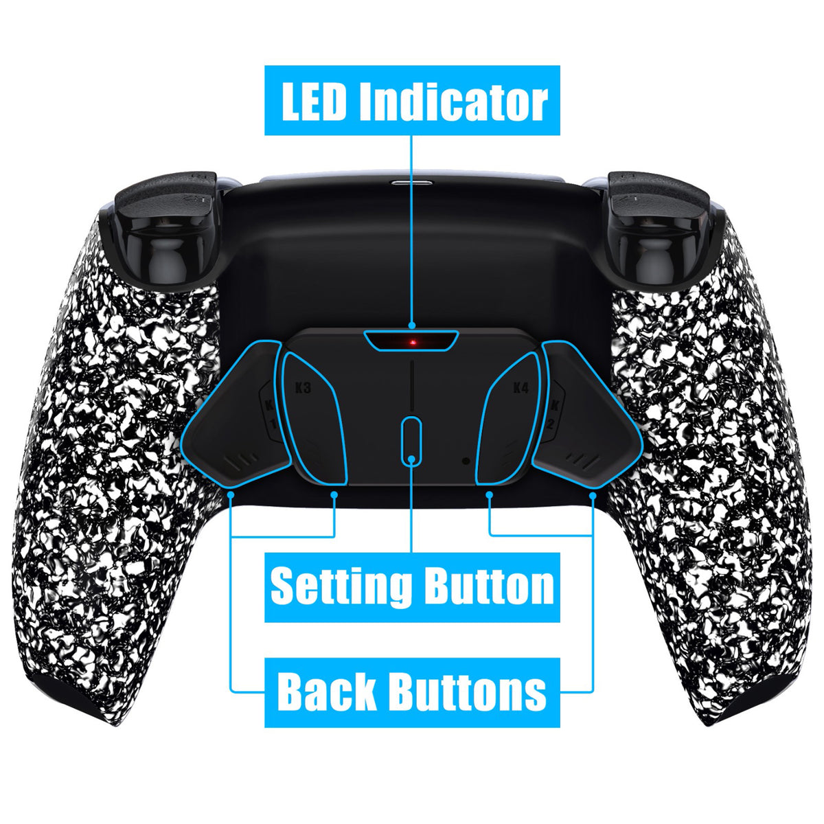 eXtremeRate Remappable RISE4 V4 Remap Kit for PS5 Controller BDM-030/040/050/060 - Textured White