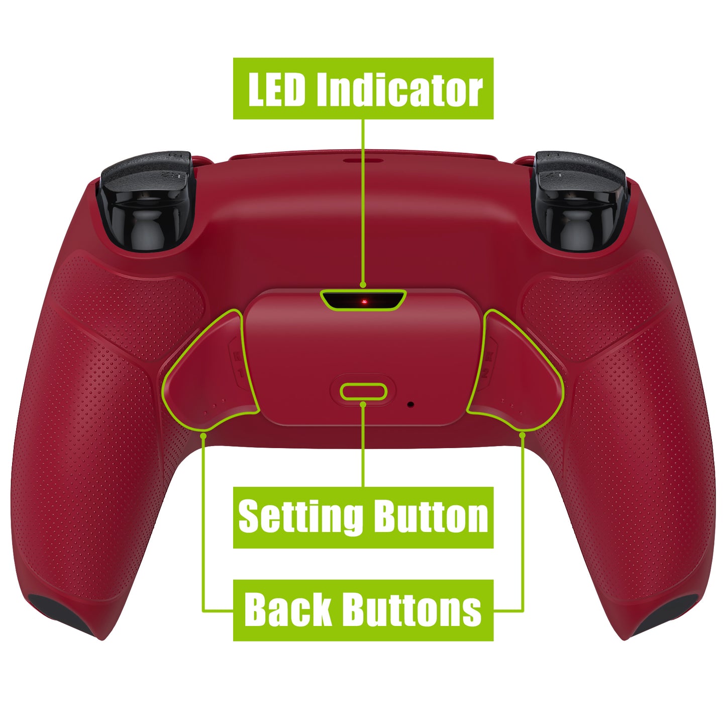 eXtremeRate Remappable RISE V3 Remap Kit for PS5 Controller BDM-030/040/050 - Rubberized Volcanic Red