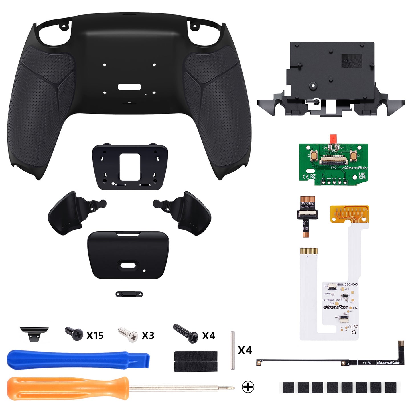 eXtremeRate Remappable RISE V4 Remap Kit for PS5 Controller BDM-030/040/050/060 - Rubberized Black