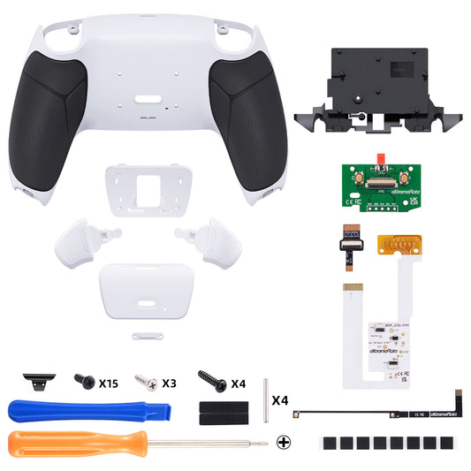 eXtremeRate Remappable RISE V4 Remap Kit for PS5 Controller BDM-030/040/050/060 - Rubberized White Black- White