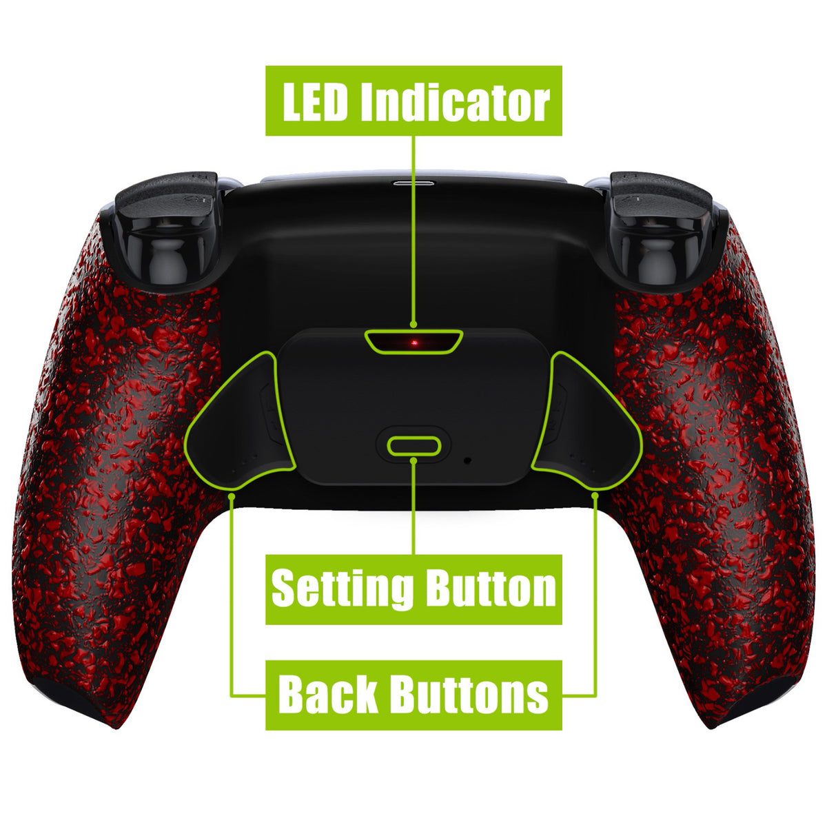 eXtremeRate Remappable RISE V4 Remap Kit for PS5 Controller BDM-030/040/050/060 - Textured Red