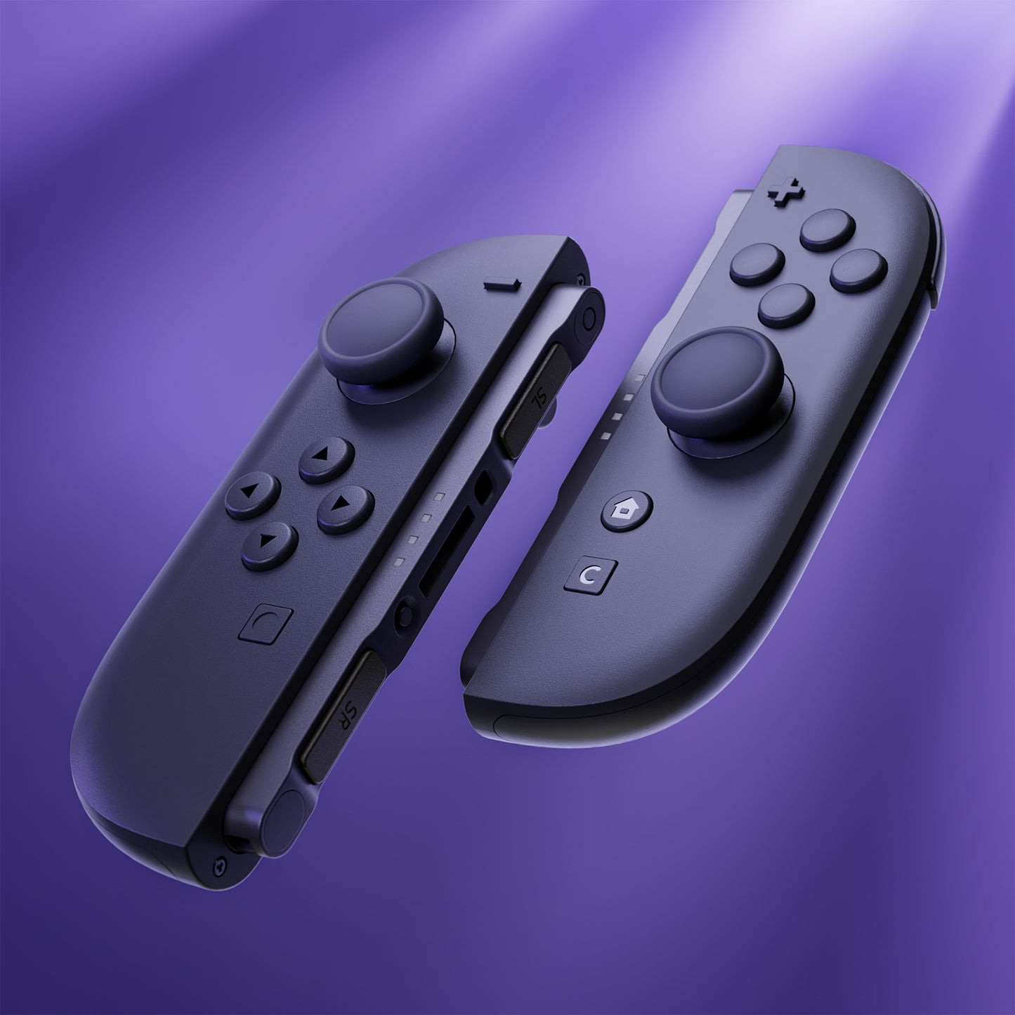 eXtremeRate Replacement 3D Joystick & Thumb Grips & Side Rail Shell Buttons for Nintendo Switch 2 JoyCon - Black