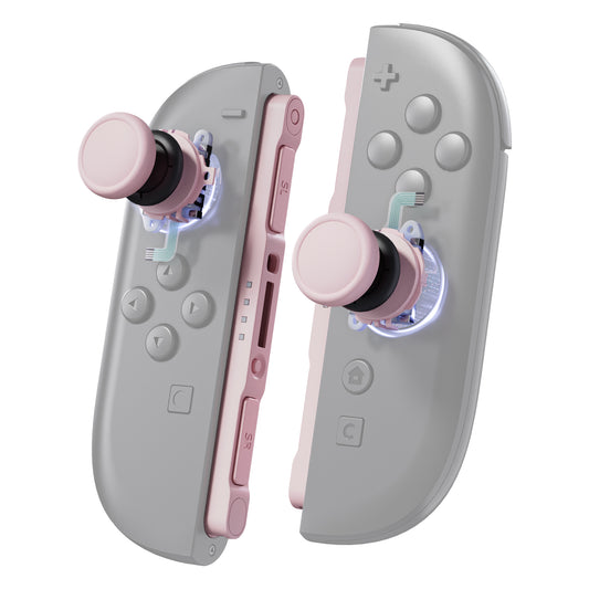 eXtremeRate Replacement 3D Joystick & Thumb Grips & Side Rail Shell Buttons for Nintendo Switch 2 JoyCon - Cherry Blossoms Pink