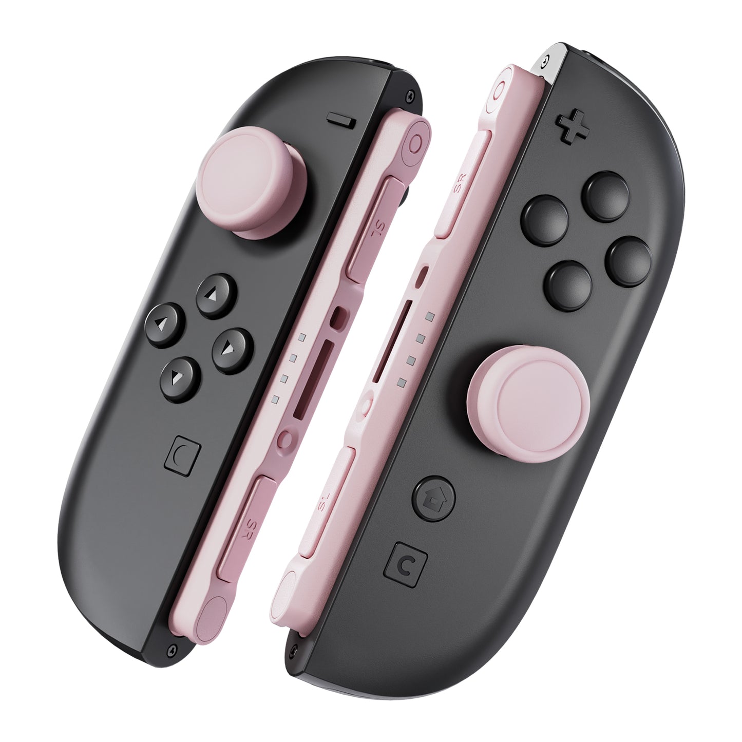 eXtremeRate Replacement 3D Joystick & Thumb Grips & Side Rail Shell Buttons for Nintendo Switch 2 JoyCon - Cherry Blossoms Pink