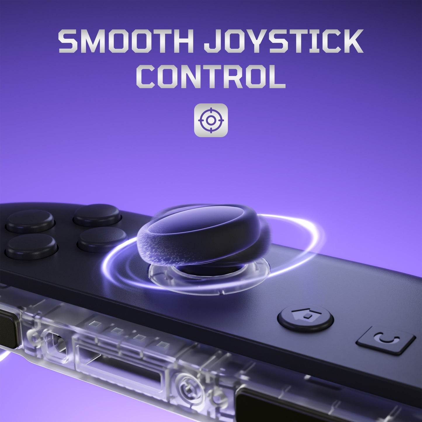 eXtremeRate Replacement 3D Joystick & Thumb Grips & Side Rail Shell Buttons for Nintendo Switch 2 JoyCon - Clear