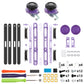 eXtremeRate Replacement 3D Joystick & Thumb Grips & Side Rail Shell Buttons for Nintendo Switch 2 JoyCon - Clear Atomic Purple