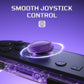eXtremeRate Replacement 3D Joystick & Thumb Grips & Side Rail Shell Buttons for Nintendo Switch 2 JoyCon - Clear Atomic Purple