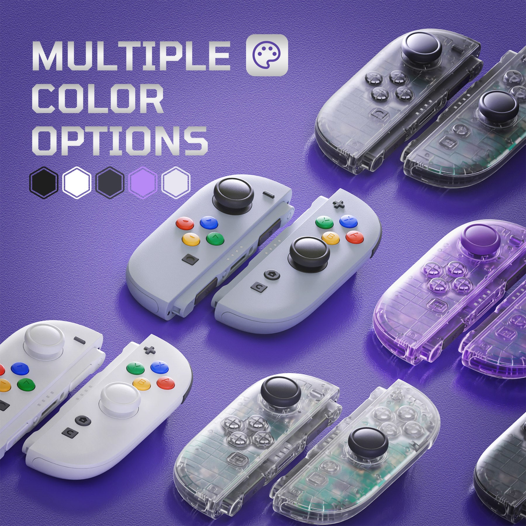 eXtremeRate Replacement 3D Joystick & Thumb Grips & Side Rail