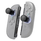eXtremeRate Replacement 3D Joystick & Thumb Grips & Side Rail Shell Buttons for Nintendo Switch 2 JoyCon - Clear Slate Black