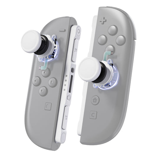 eXtremeRate Replacement 3D Joystick & Thumb Grips & Side Rail Shell Buttons for Nintendo Switch 2 JoyCon - White