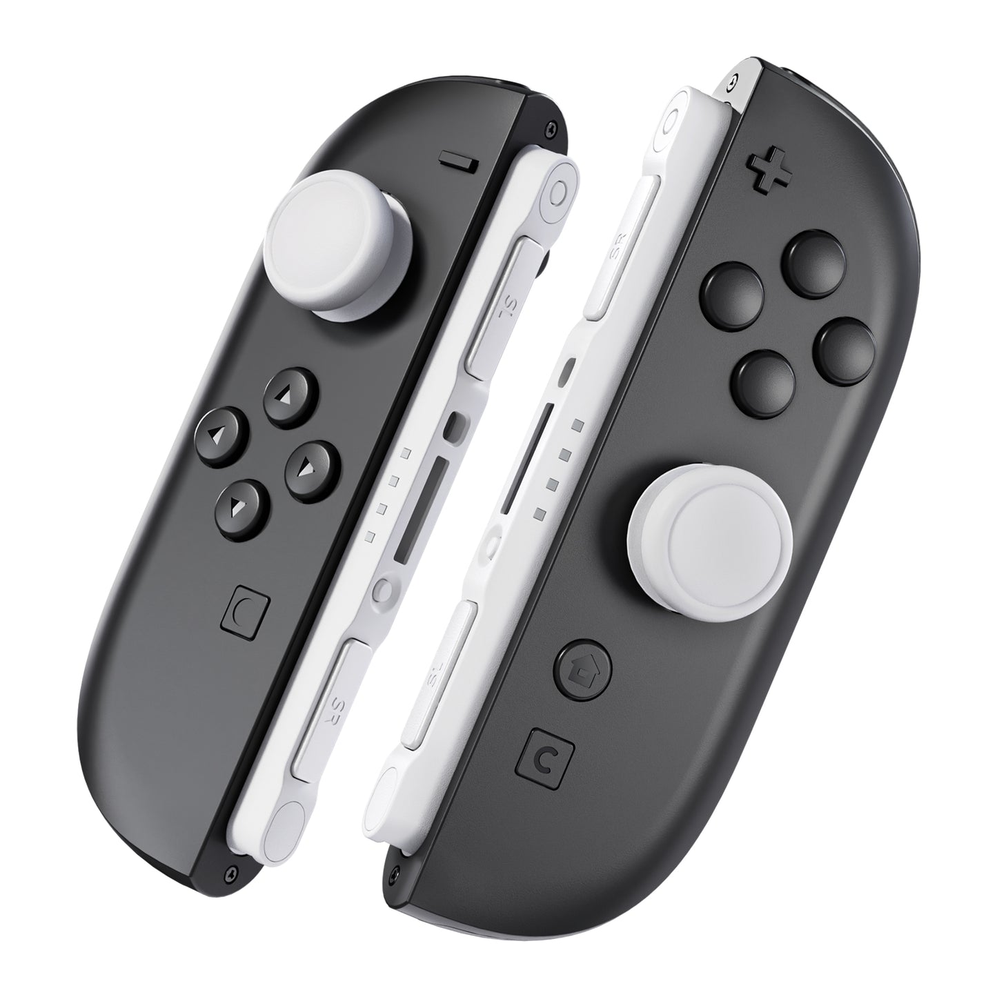 eXtremeRate Replacement 3D Joystick & Thumb Grips & Side Rail Shell Buttons for Nintendo Switch 2 JoyCon - White