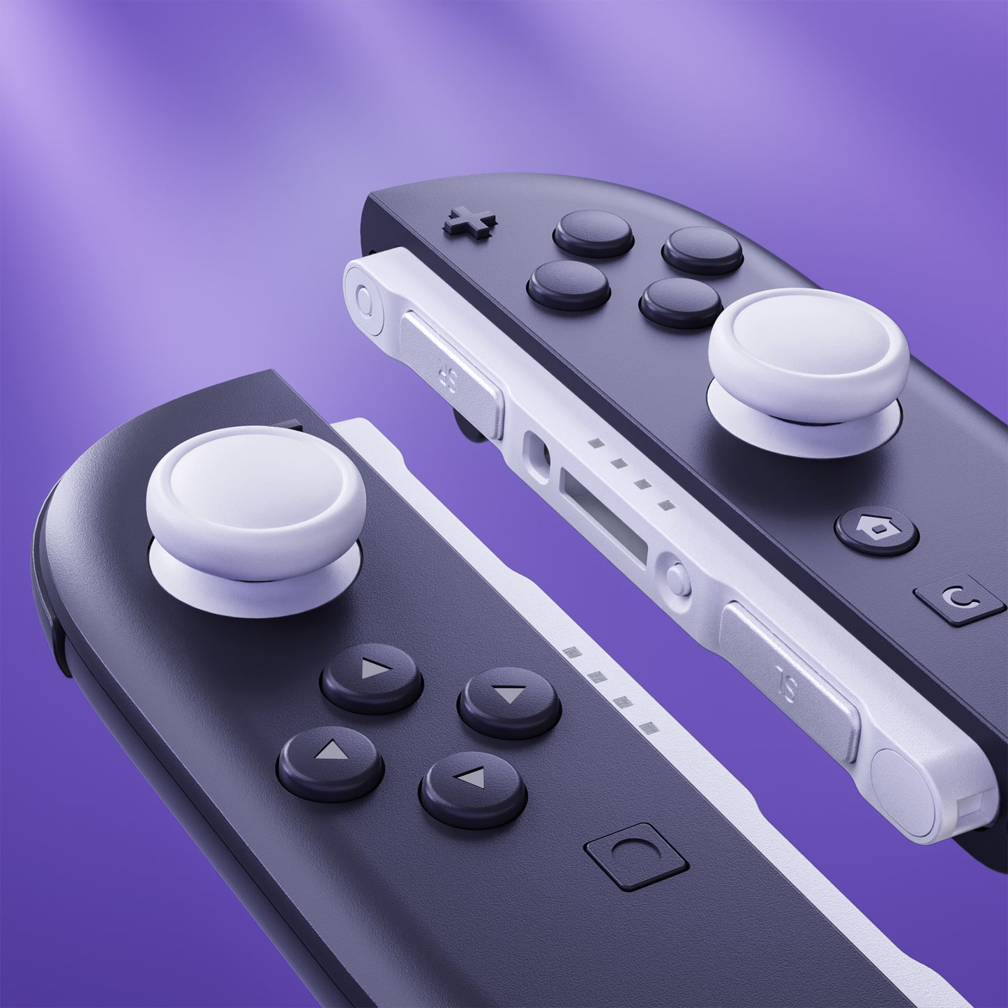 eXtremeRate Replacement 3D Joystick & Thumb Grips & Side Rail Shell Buttons for Nintendo Switch 2 JoyCon - White