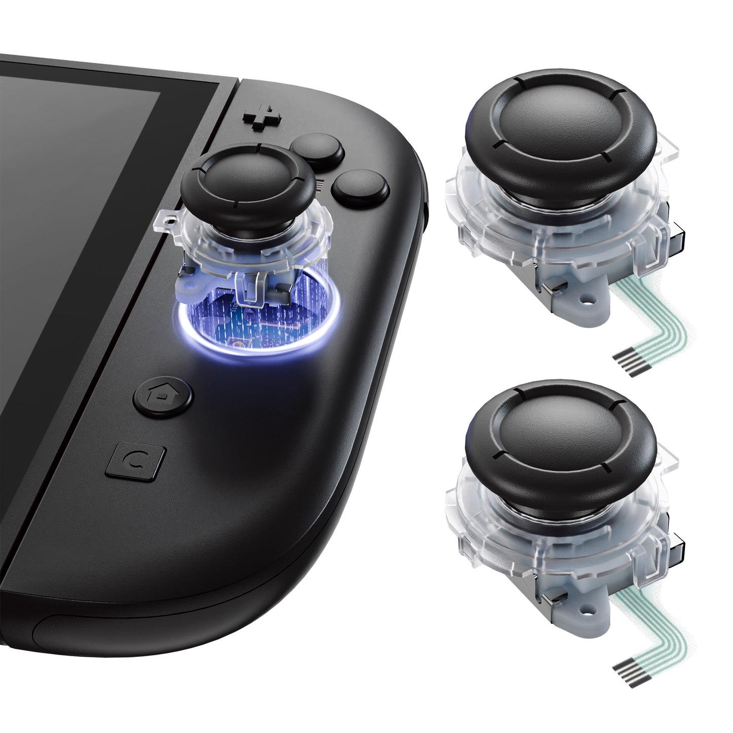 eXtremeRate Replacement Anti-Drift 3D Joystick for Nintendo Switch 2 Joycon - Clear