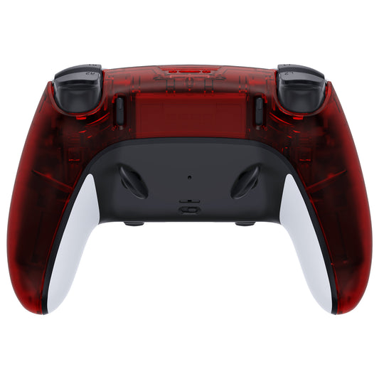 eXtremeRate Replacement Back Housing Bottom Shell Compatible with PS5 Edge Controller - Clear Red