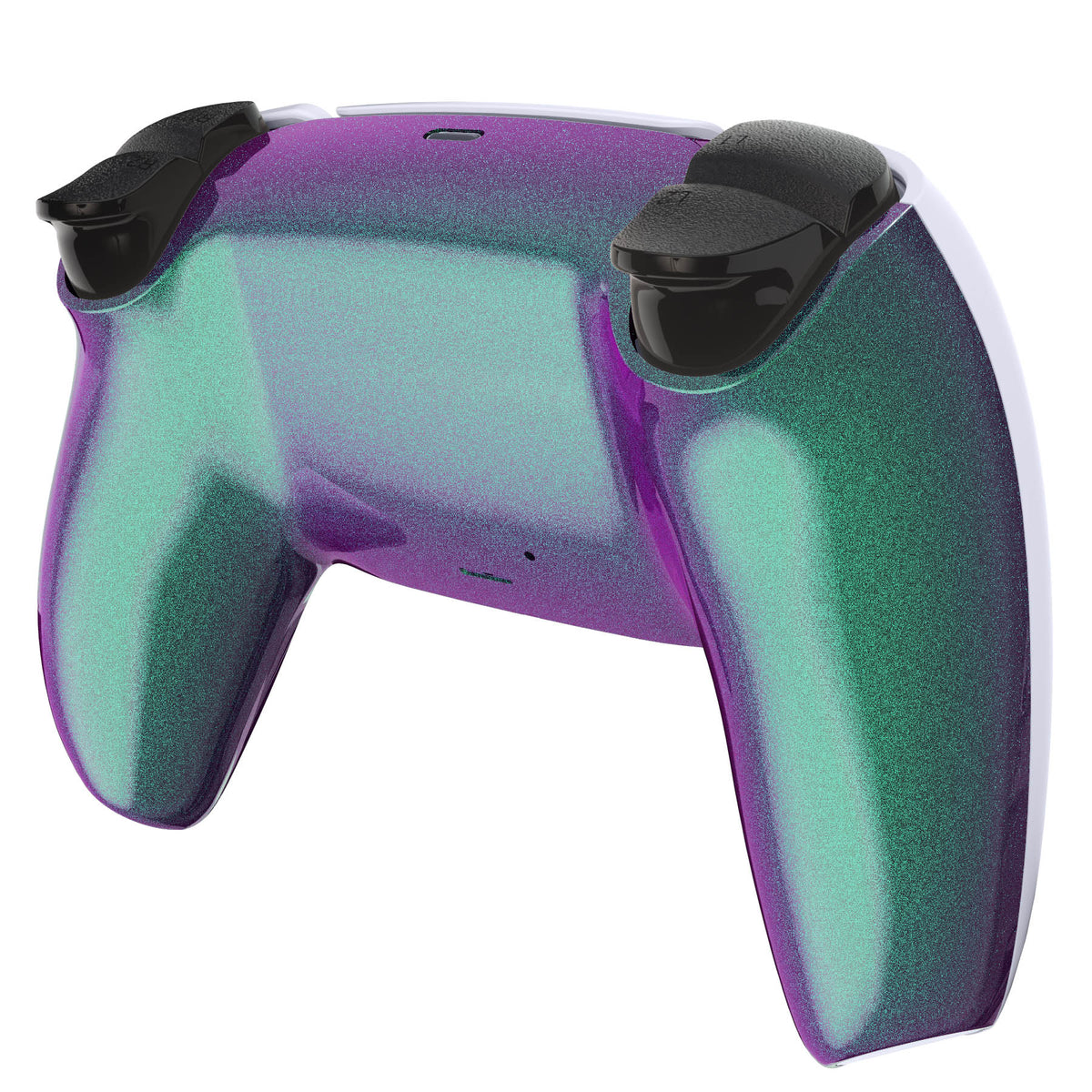 eXtremeRate Replacement Back Housing Bottom Shell for PS5 Controller BDM-010/020/030/040/050/060 - Chameleon Green Purple