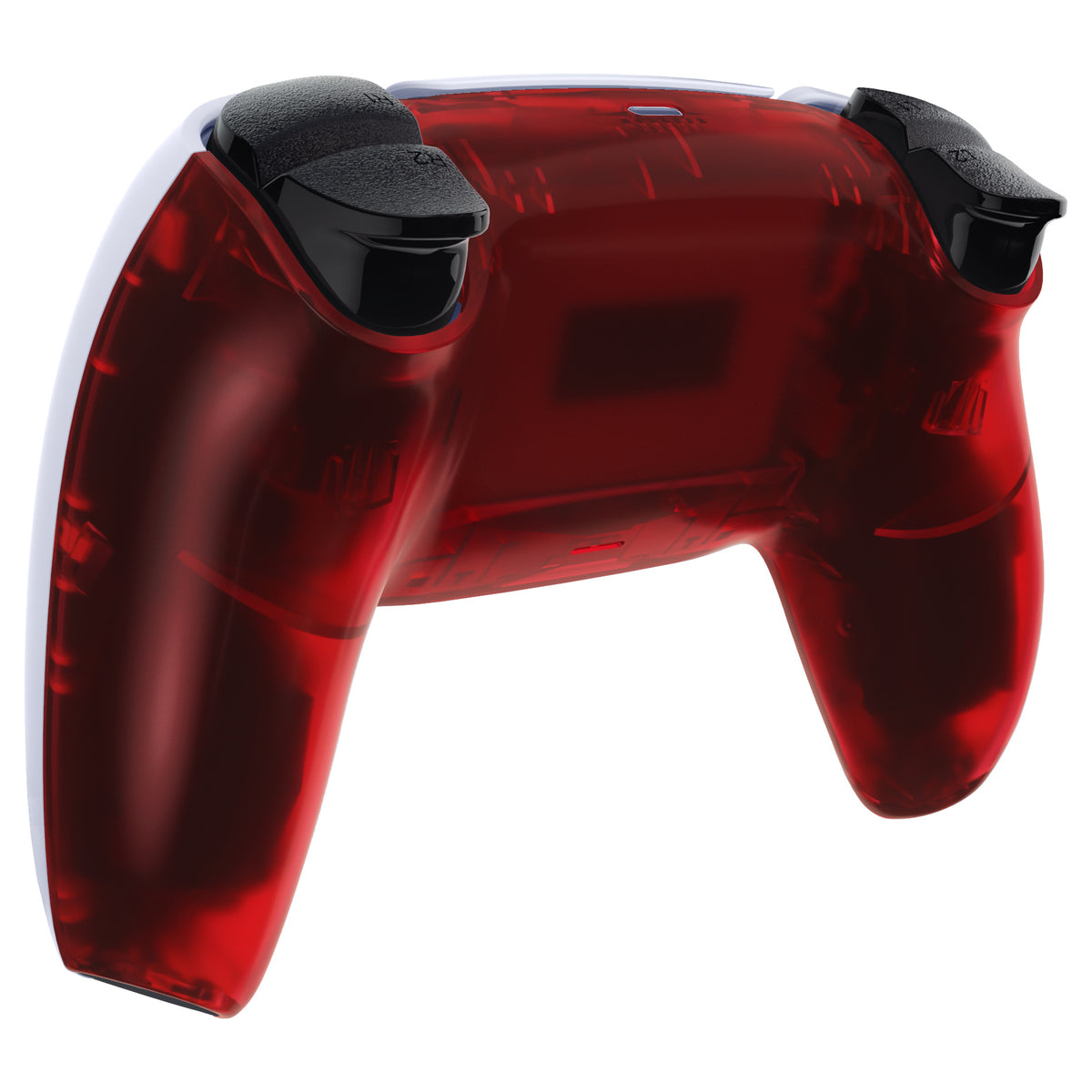 eXtremeRate Replacement Back Housing Bottom Shell for PS5 Controller BDM-010/020/030/040/050/060 - Clear Red