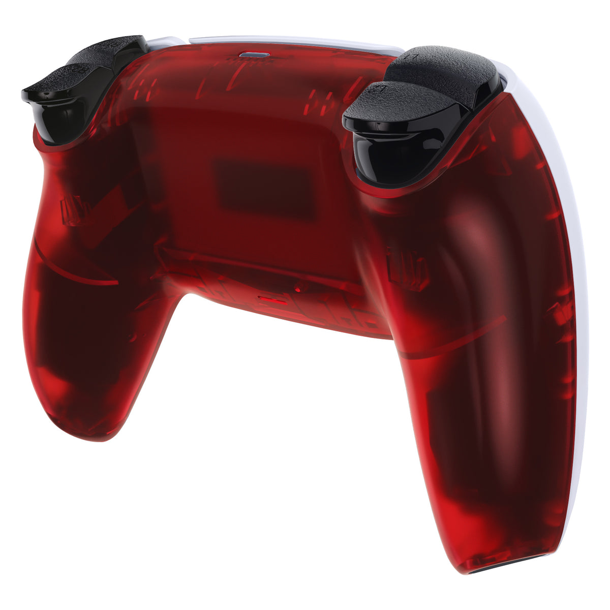 eXtremeRate Replacement Back Housing Bottom Shell for PS5 Controller BDM-010/020/030/040/050/060 - Clear Red