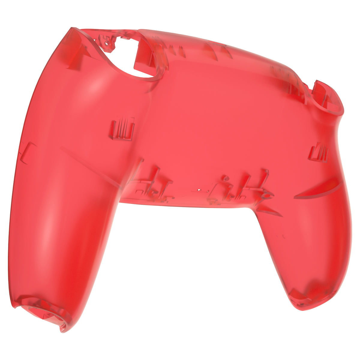 eXtremeRate Replacement Back Housing Bottom Shell for PS5 Controller BDM-010/020/030/040/050/060 - Clear Red