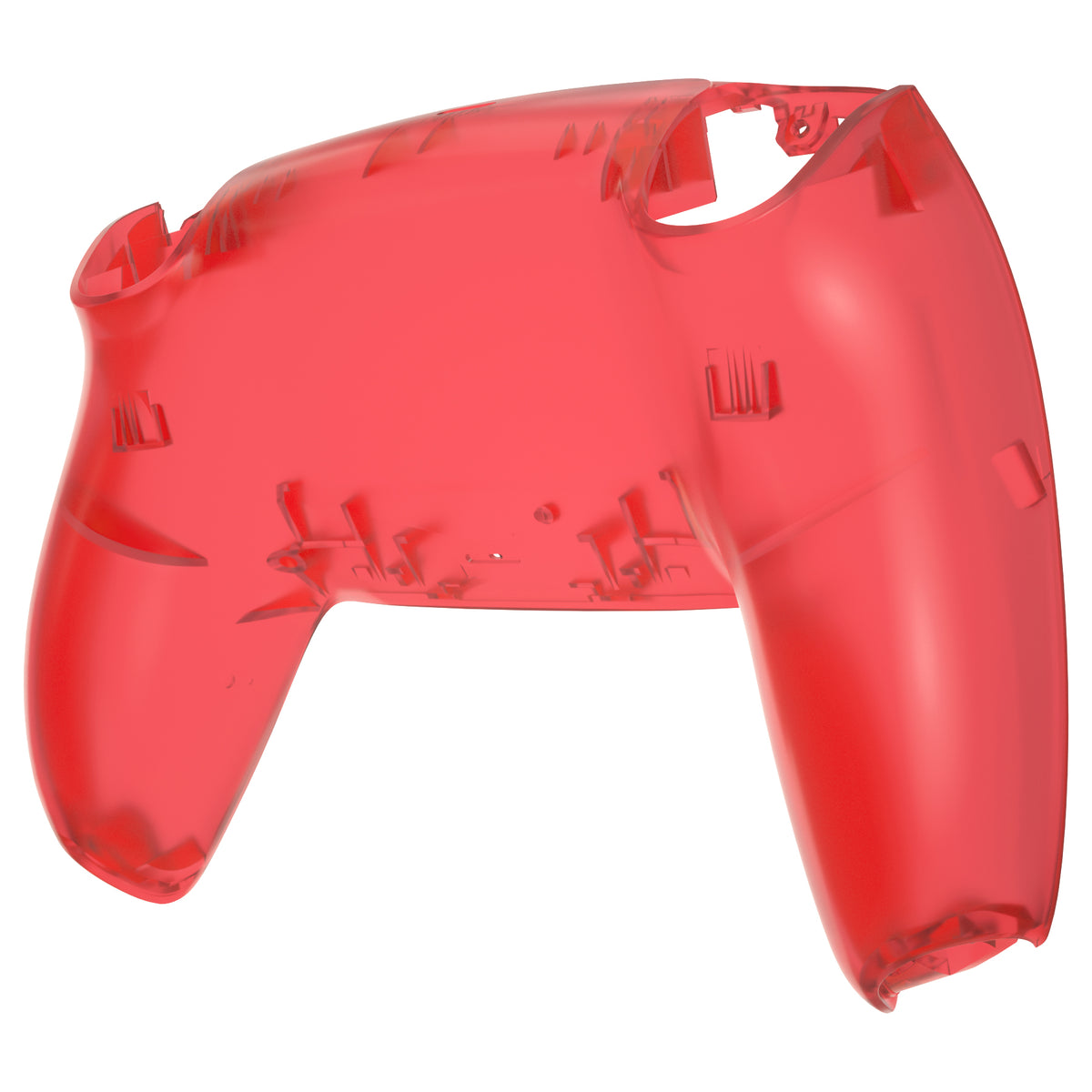 eXtremeRate Replacement Back Housing Bottom Shell for PS5 Controller BDM-010/020/030/040/050/060 - Clear Red