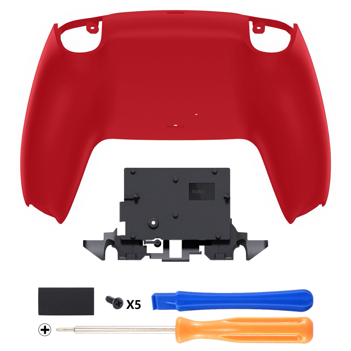 eXtremeRate Replacement Back Housing Bottom Shell for PS5 Controller BDM-010/020/030/040/050/060 - Passion Red