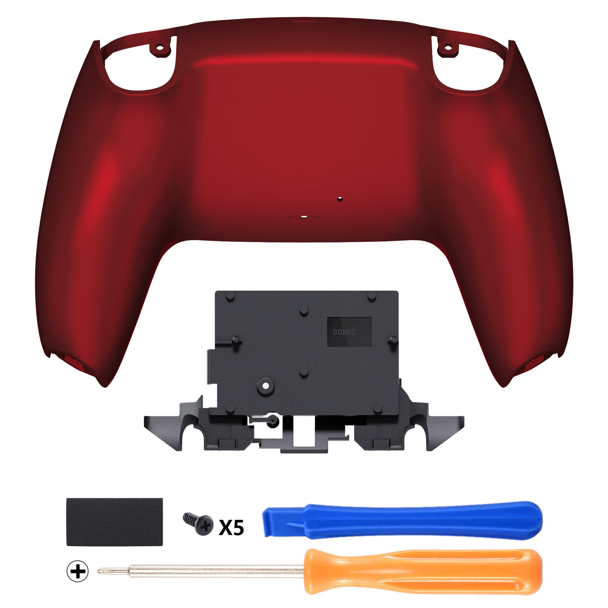 eXtremeRate Replacement Back Housing Bottom Shell for PS5 Controller BDM-010/020/030/040/050/060 - Scarlet Red