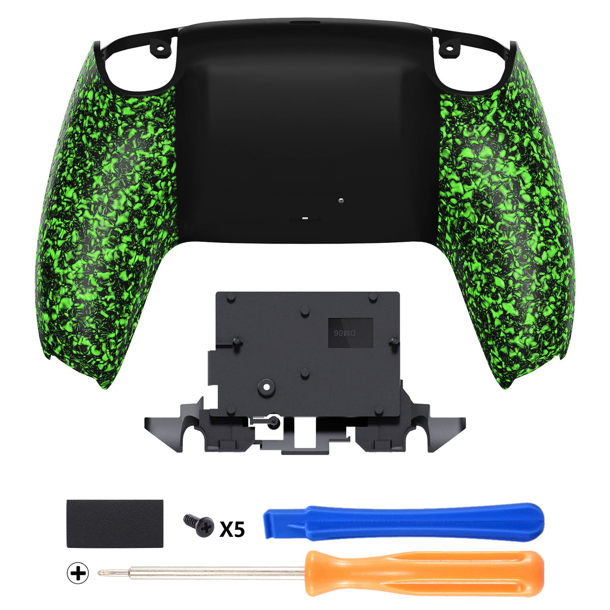 eXtremeRate Replacement Back Housing Bottom Shell for PS5 Controller BDM-010/020/030/040/050/060 - Textured Green