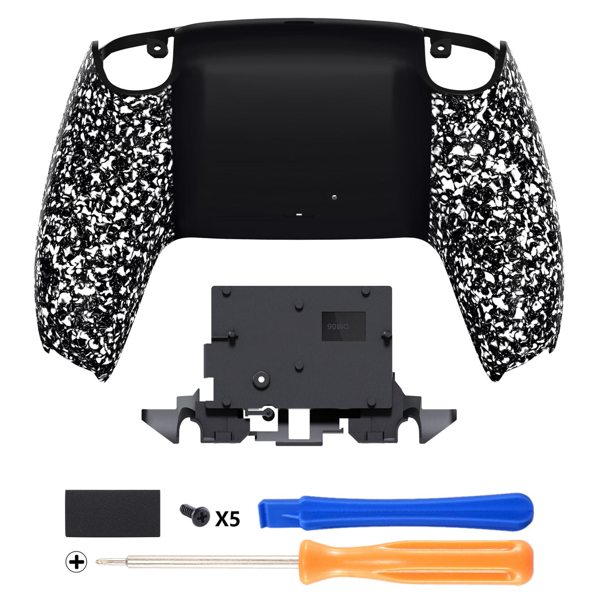 eXtremeRate Replacement Back Housing Bottom Shell for PS5 Controller BDM-010/020/030/040/050/060 - Textured White