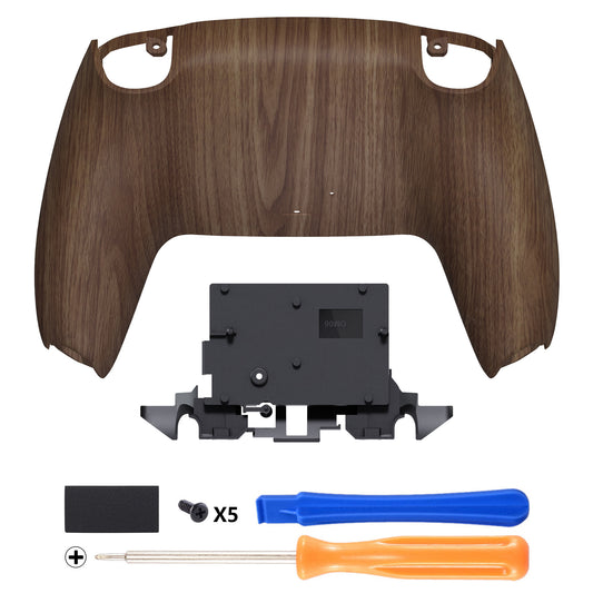 eXtremeRate Replacement Back Housing Bottom Shell for PS5 Controller BDM-010/020/030/040/050/060 - Wood Grain