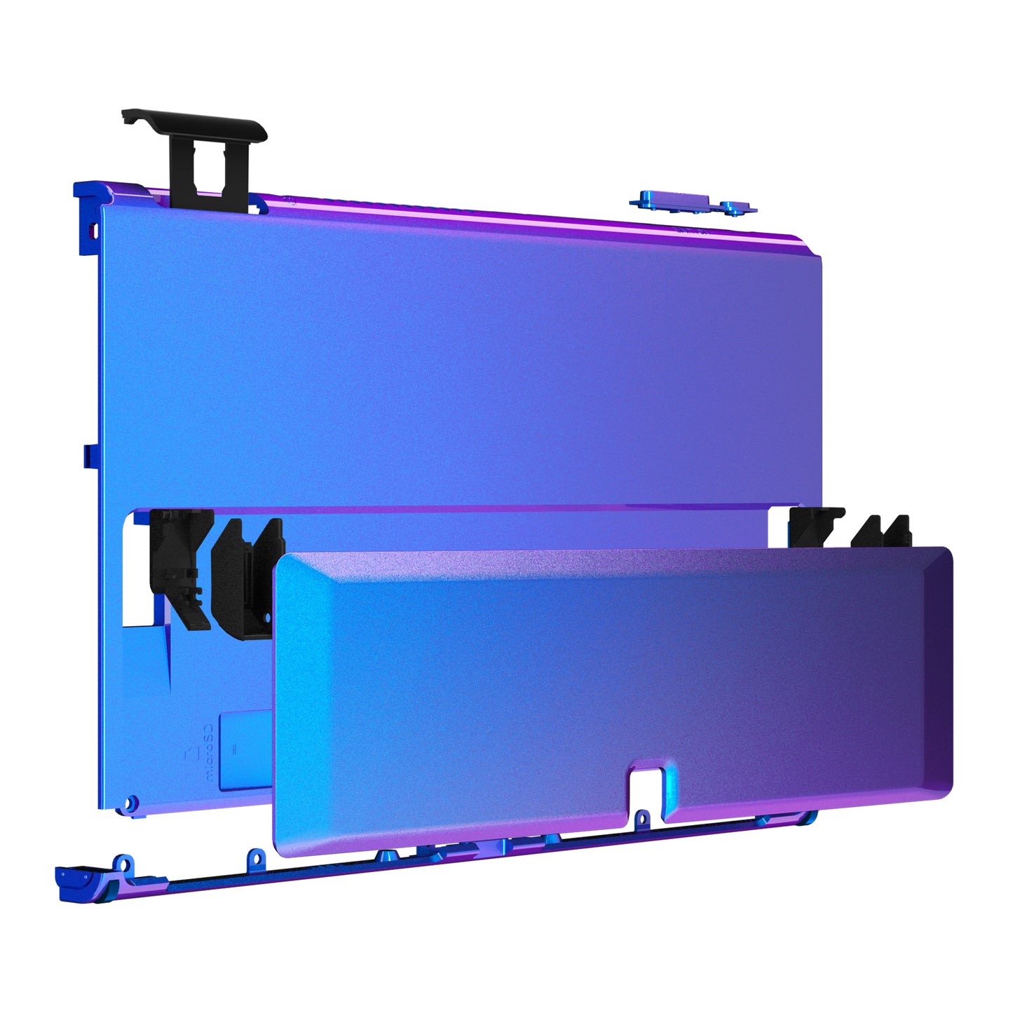eXtremeRate Replacement Back Plate with Kickstand for Nintendo Switch OLED - Chameleon Purple Blue
