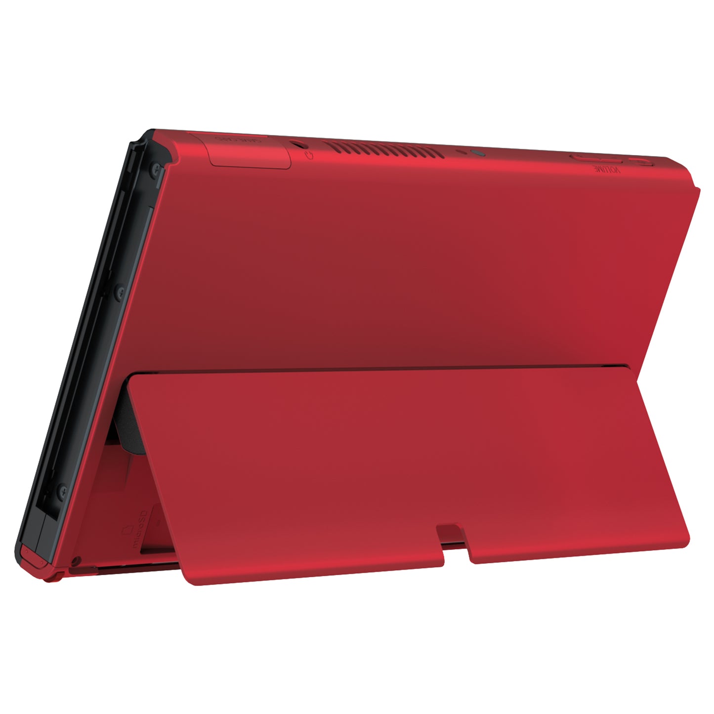 eXtremeRate Replacement Back Plate with Metal Kickstand for Nintendo Switch OLED - Scarlet Red