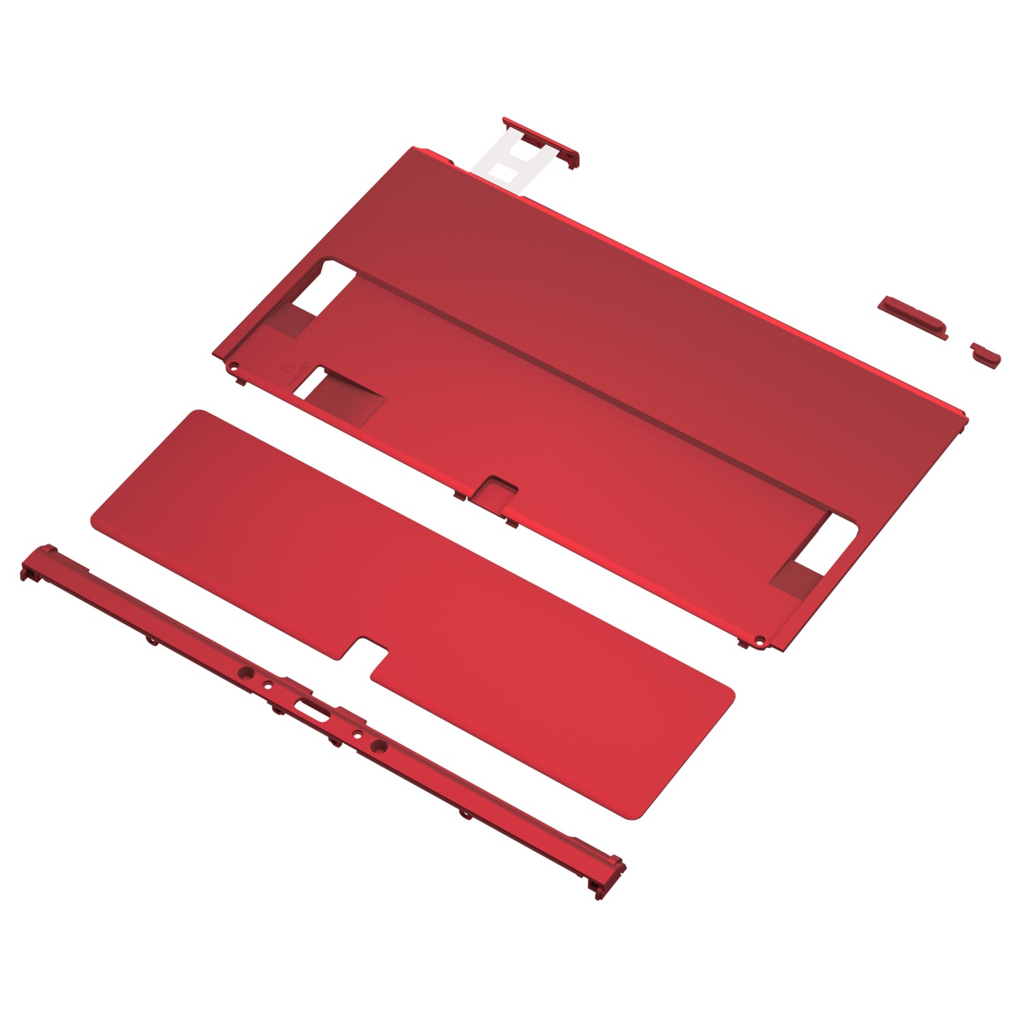 eXtremeRate Replacement Back Plate with Metal Kickstand for Nintendo Switch OLED - Scarlet Red