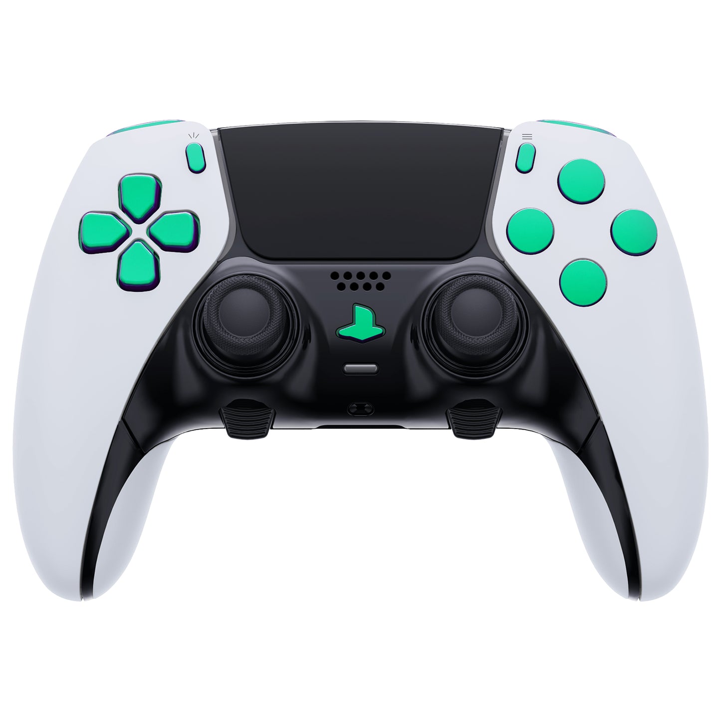 eXtremeRate Replacement Full Set Buttons Compatible with PS5 Edge Controller - Chameleon Green Purple