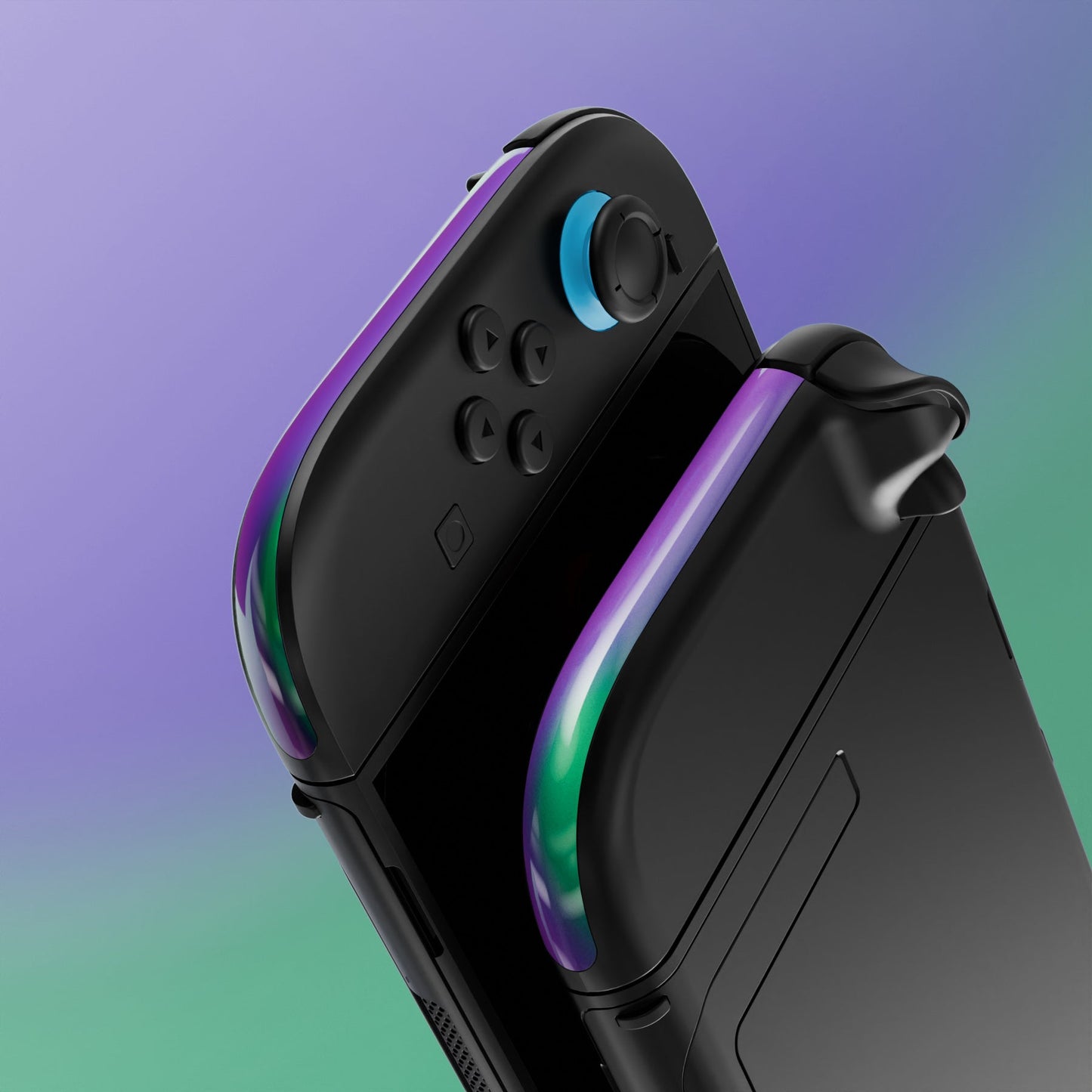 eXtremeRate Replacement Decorative Strips for Joycon 2 of Nintendo Switch 2 - Chameleon Green Purple eXtremeRate