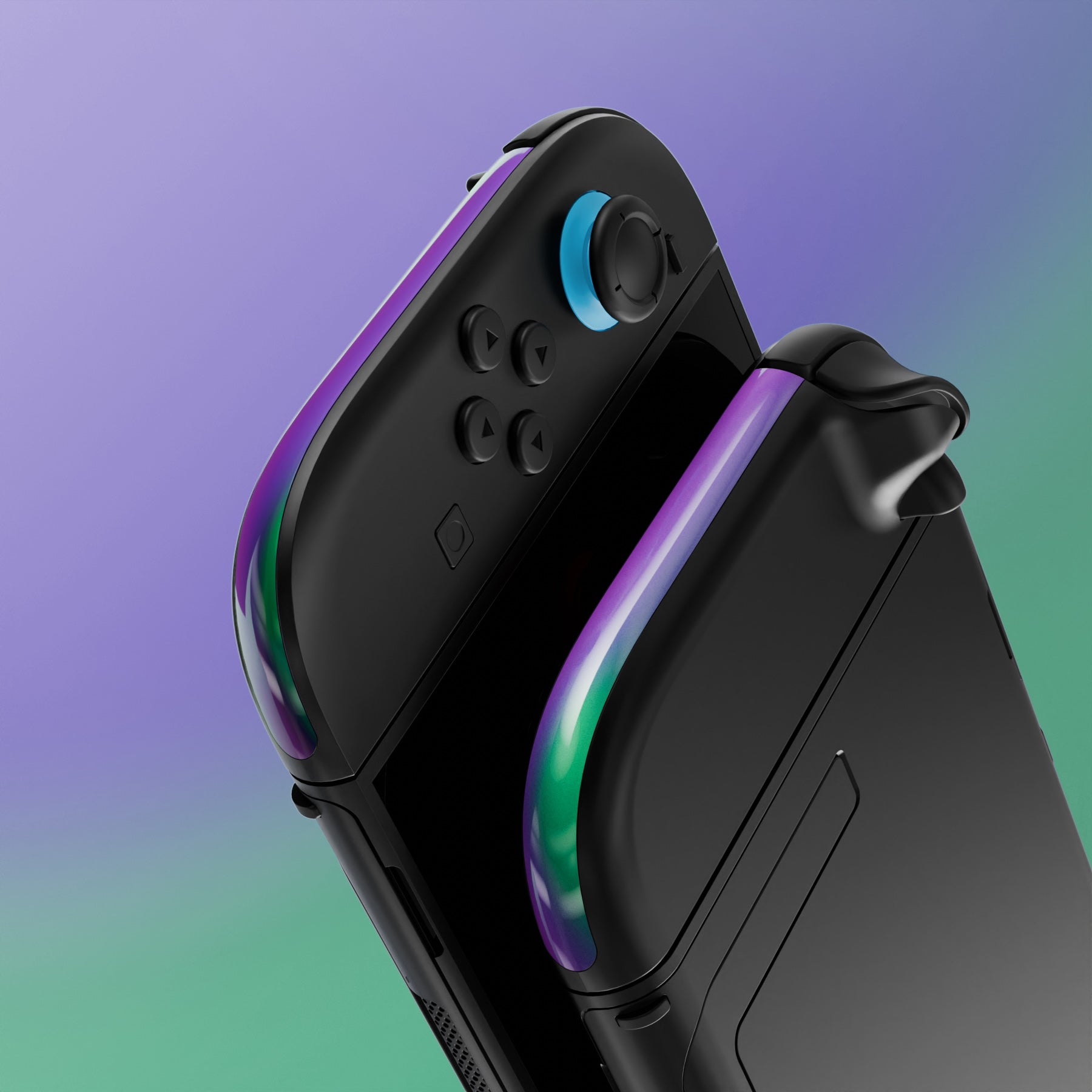 eXtremeRate Replacement Decorative Strips for Joycon 2 of Nintendo Switch 2 - Chameleon Green Purple eXtremeRate