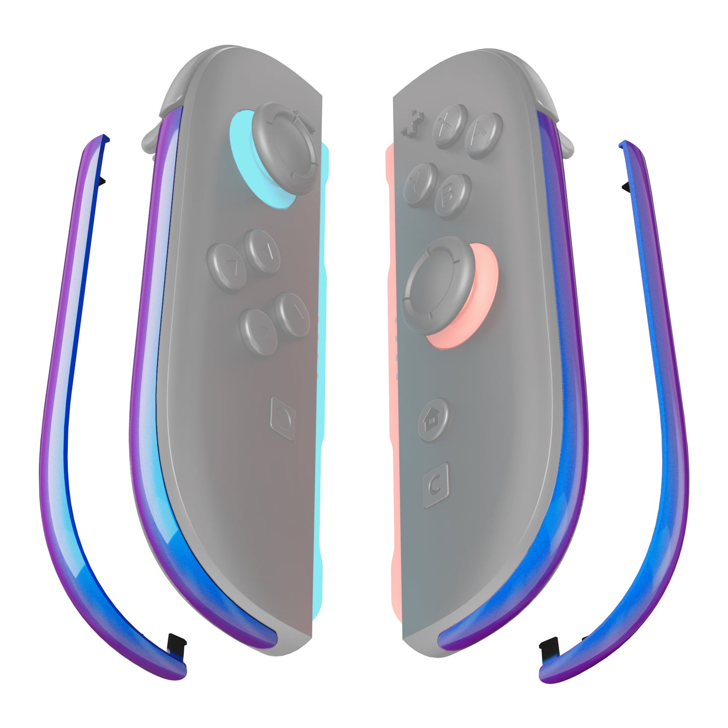 eXtremeRate Replacement Decorative Strips for Joycon 2 of Nintendo Switch 2 - Chameleon Purple Blue