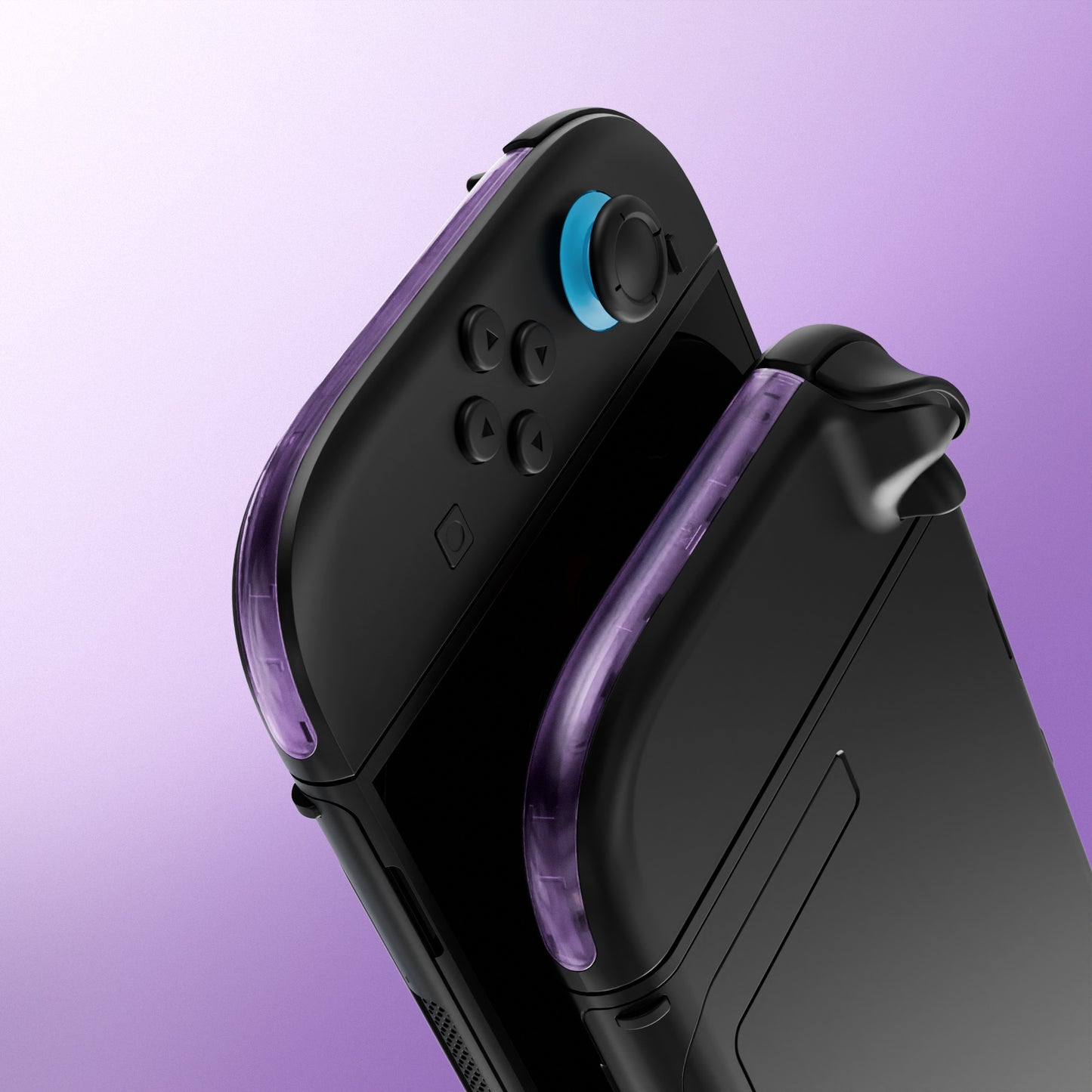 eXtremeRate Replacement Decorative Strips for Joycon 2 of Nintendo Switch 2 - Clear Atomic Purple