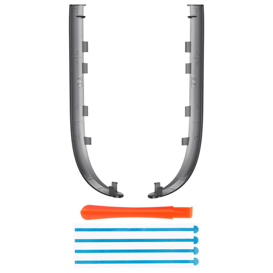 eXtremeRate Replacement Decorative Strips for Joycon 2 of Nintendo Switch 2 - Clear Slate Black