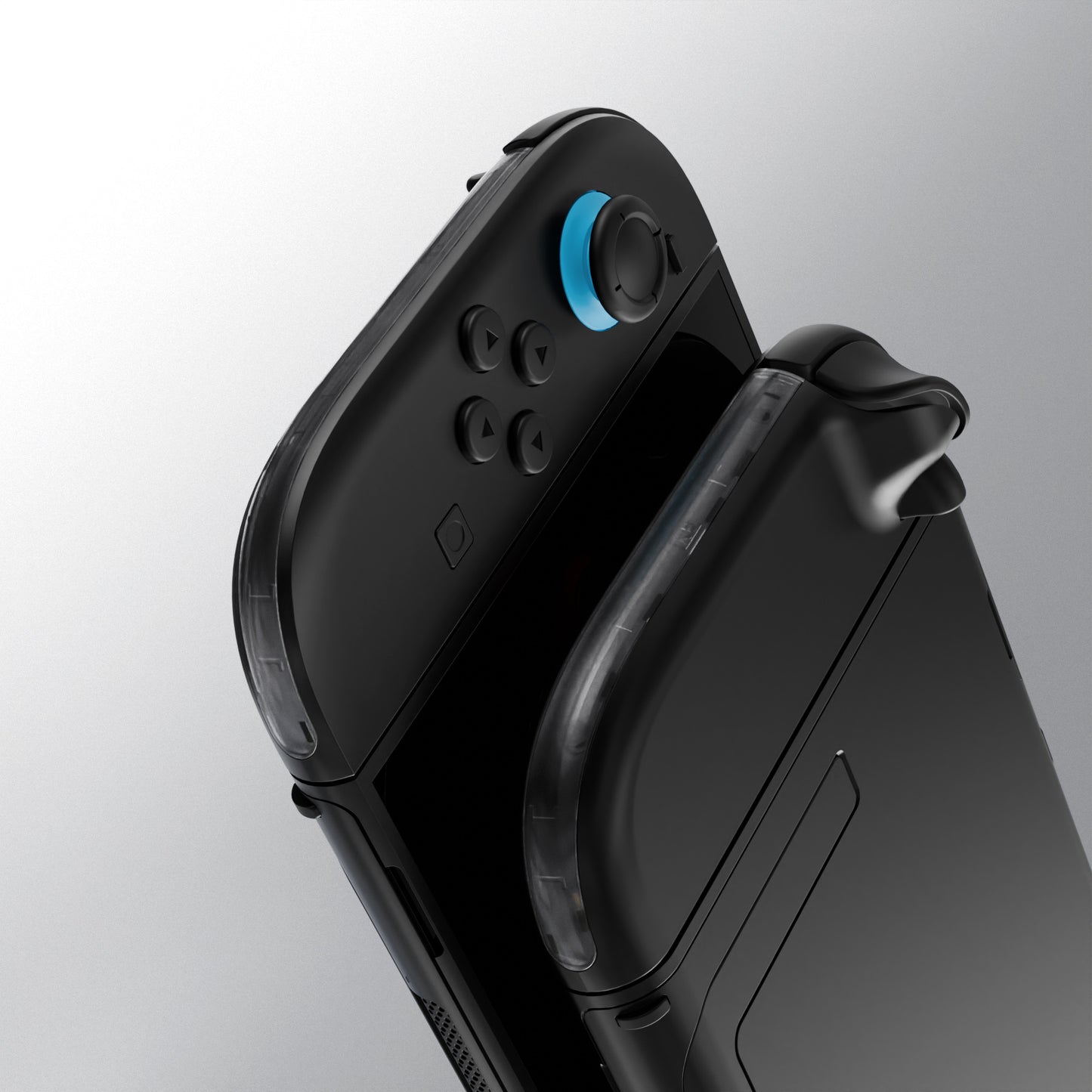 eXtremeRate Replacement Decorative Strips for Joycon 2 of Nintendo Switch 2 - Clear Slate Black