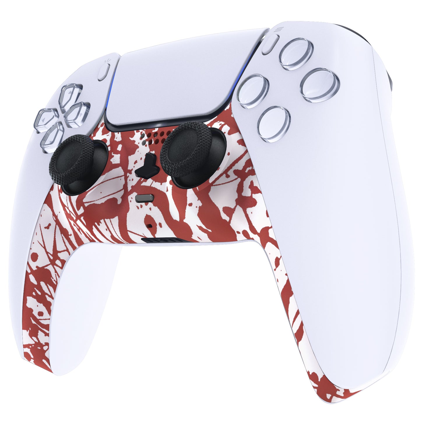 eXtremeRate Replacement Decorative Trim Shell with Accent Rings Compatible with PS5 Controller BDM-010/020/030/040/050 - Blood