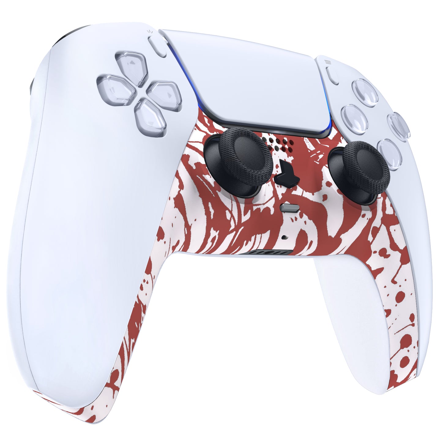 eXtremeRate Replacement Decorative Trim Shell with Accent Rings Compatible with PS5 Controller BDM-010/020/030/040/050 - Blood