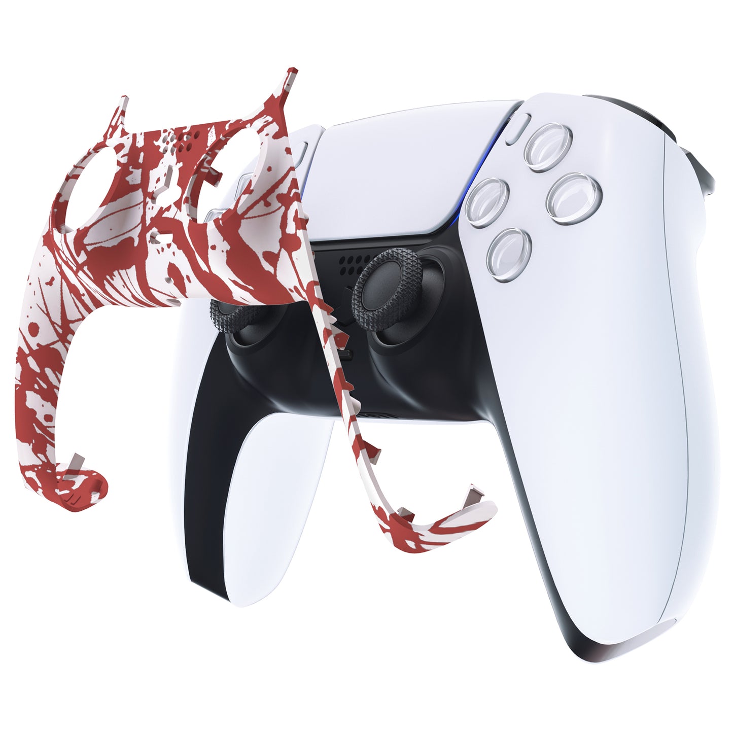 eXtremeRate Replacement Decorative Trim Shell with Accent Rings Compatible with PS5 Controller BDM-010/020/030/040/050 - Blood