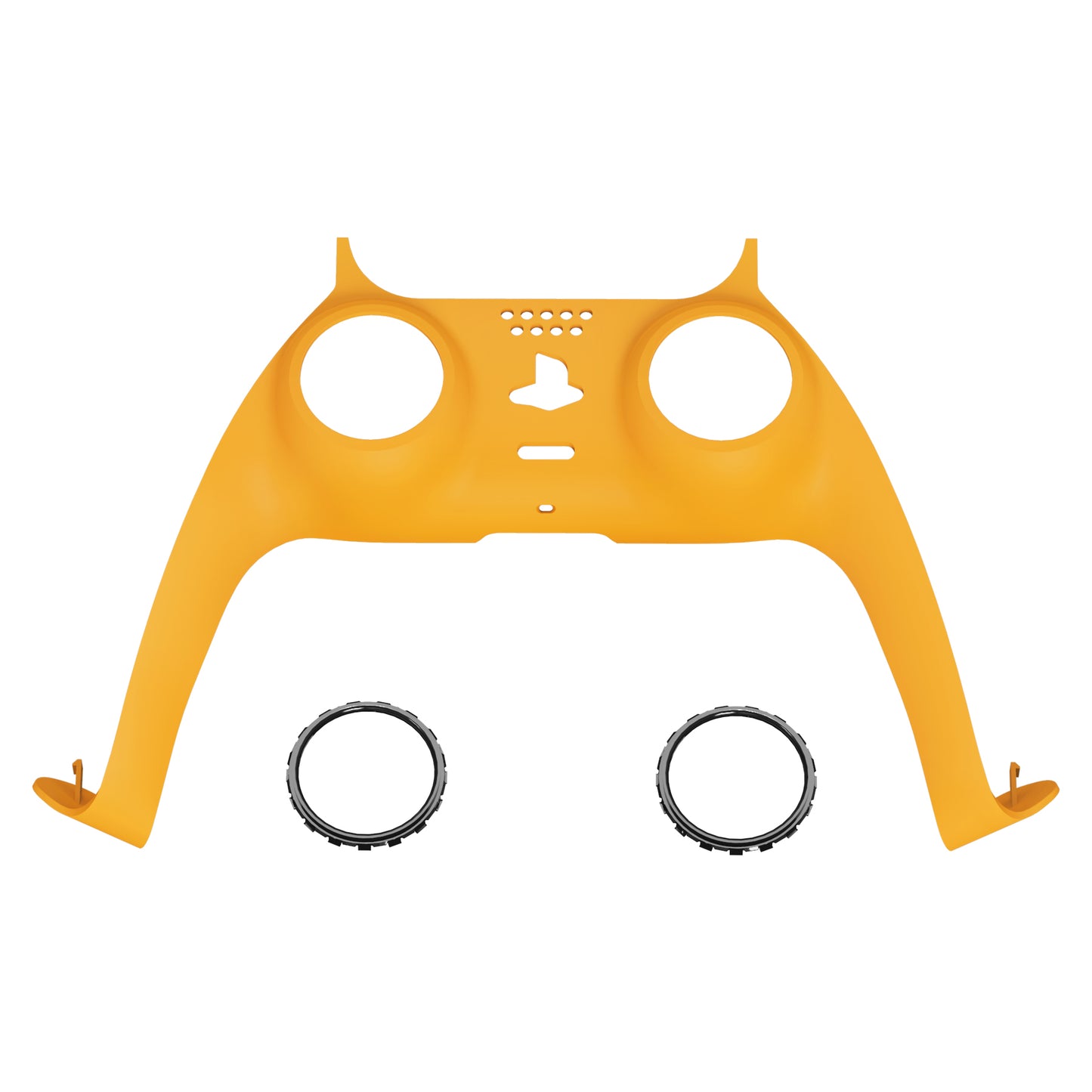 eXtremeRate Replacement Decorative Trim Shell with Accent Rings Compatible with PS5 Controller BDM-010/020/030/040/050 - Caution Yellow