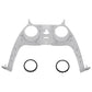 eXtremeRate Replacement Decorative Trim Shell with Accent Rings Compatible with PS5 Controller BDM-010/020/030/040/050 - Clear Black