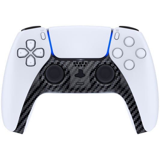 eXtremeRate Replacement Decorative Trim Shell with Accent Rings Compatible with PS5 Controller BDM-010/020/030/040/050 - Graphite Carbon Fiber