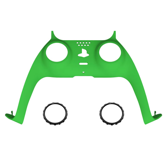 eXtremeRate Replacement Decorative Trim Shell with Accent Rings Compatible with PS5 Controller BDM-010/020/030/040/050 - Green