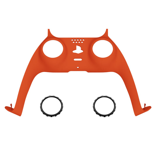 eXtremeRate Replacement Decorative Trim Shell with Accent Rings Compatible with PS5 Controller BDM-010/020/030/040/050 - Orange
