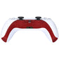 eXtremeRate Replacement Decorative Trim Shell with Accent Rings Compatible with PS5 Controller BDM-010/020/030/040/050 - Passion Red